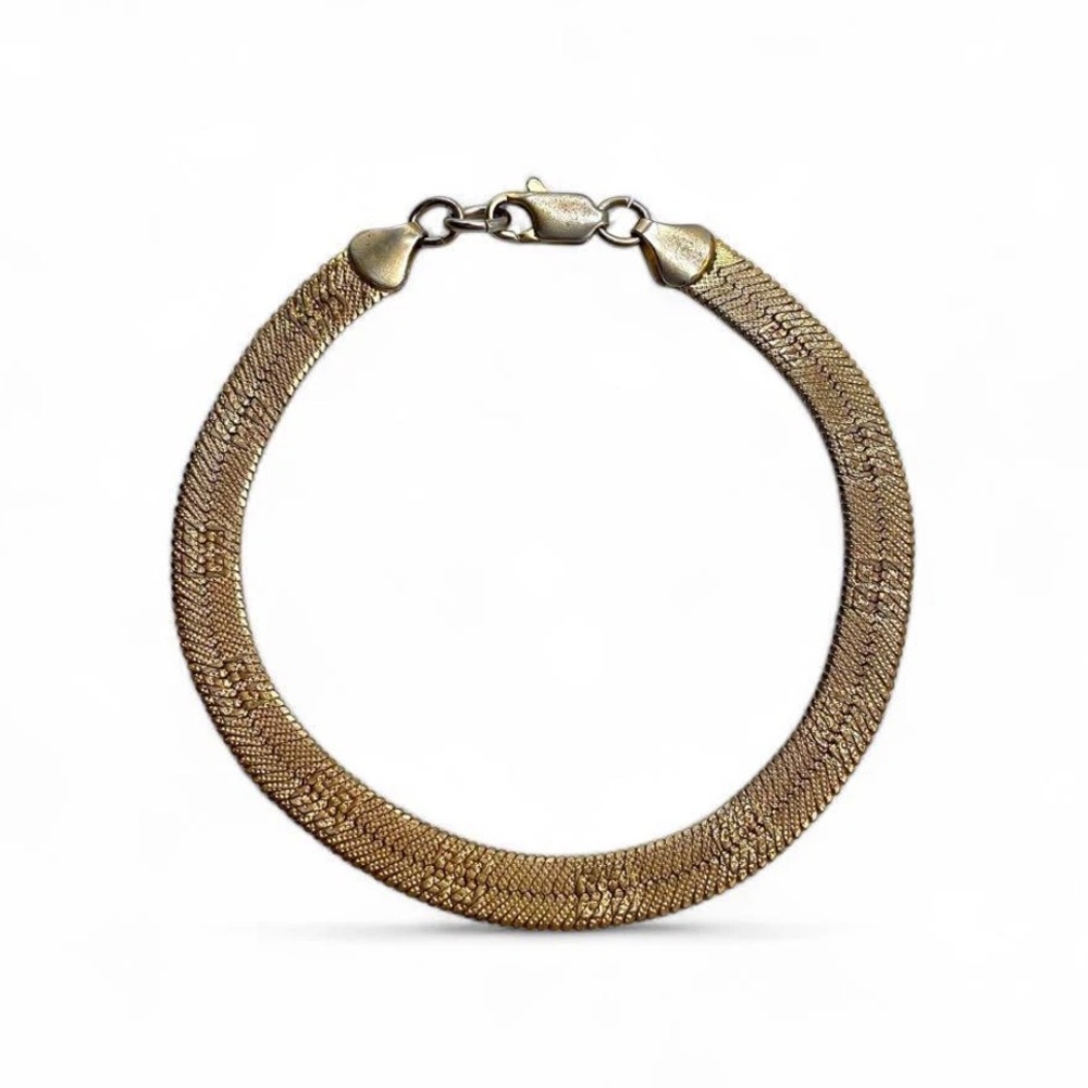 Givenchy Herringbone Tennis Gold Bracelet Cuff
